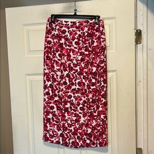 Who What Wear Pink Floral Midi Skirt Size 4